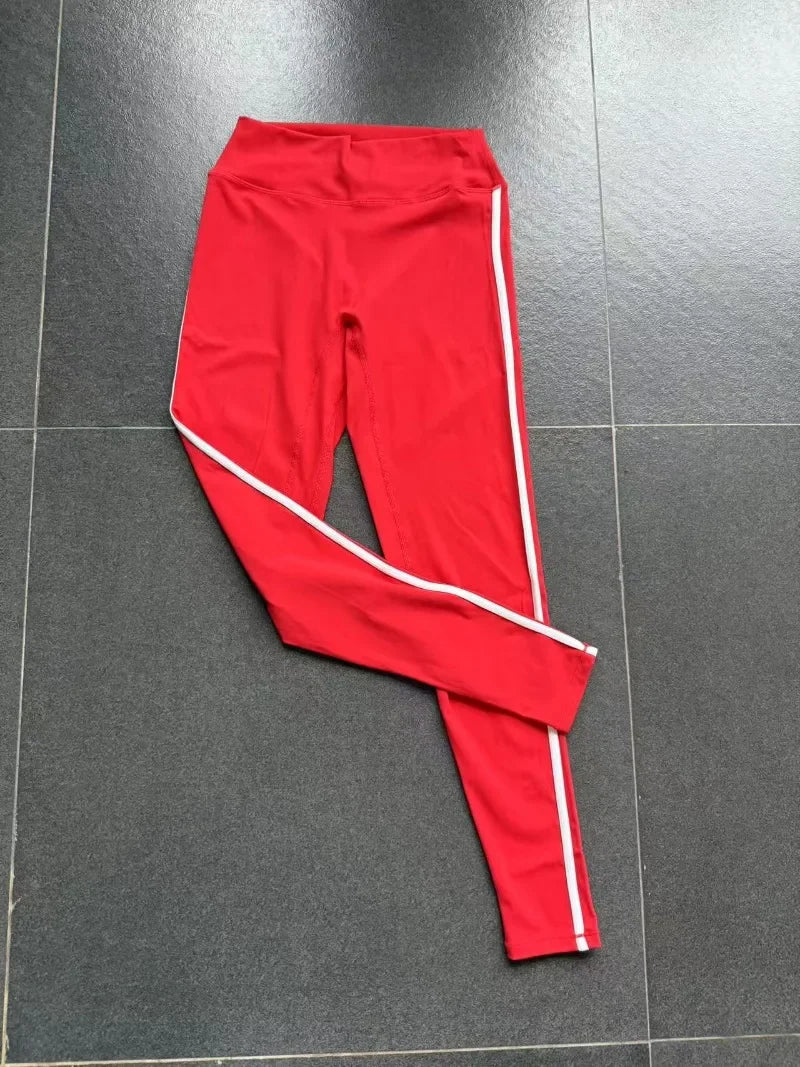 Women High Waist Yoga Pants Leggings - Seamless Color Block Fast-Dry Breathable Gym Running Fitness Tights Butt Lifting Effect