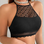 Women's Sexy Camisoles Backless Tanks Lace Mesh Brassiere Female Ribbed Women Bras Fashion Breathable Women Underwear Lingerie