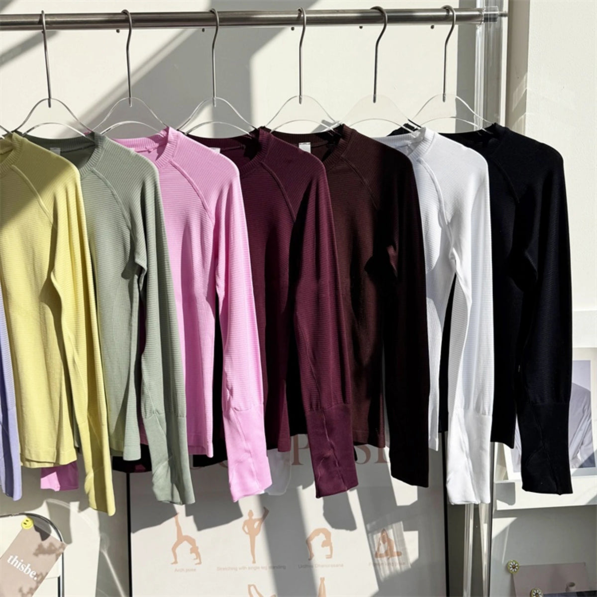 New Long Sleeve Yoga Shirt Top Women's Tight Fitness Wear Gym Clothes Sports Blouses Running Training Workout Pilates Yoga Shirt