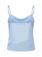 WomensTank Tops Solid Color Satin Cowl Neck Spaghetti Strap Going Out Vest Summer Daily Casual Elegant Camis Streetwear