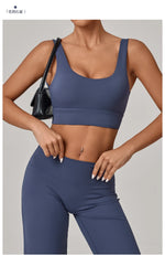 Running Sports Bra Women High Support Open Back Yoga Breathable Slim Fit Fitness Pilates Tank Top With Removable Pads