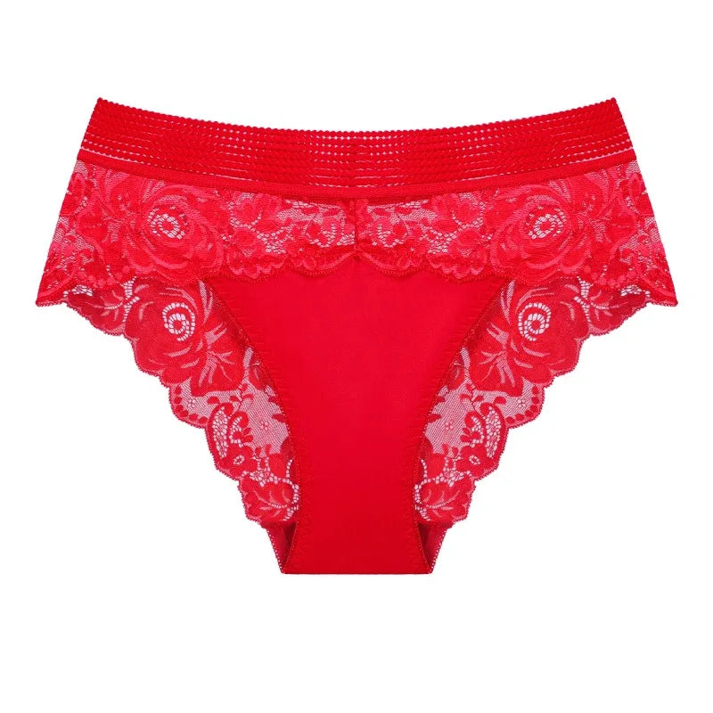 5pcs/pack Fashion Style Lady Briefs Elegant Women's Panties Low Waist Floral Sexy Lingerie Comfortable Soft Female Underpants