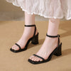 Open-toe Sandals Women 2026 Summer New Buckle Fashion Solid Color Female ShoesChunky High Heel