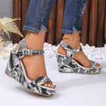 2026 New Women's Wedge Sandals Fashion Floral Printed Canvas ShoesCasual Sandals