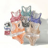 Seamless Bra Set Women Leopard Y-Shape Wireless Bra Low Waist Panties Sexy Lingerie Sport Brassiere Female Underwear Set