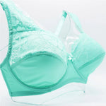 Womens Lager Bosom Lace Bralette Ladies Floral Unpadded Bra Sexy Lingerie See through Underwired Plus Size Brassiere Top
