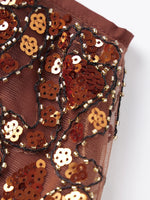 Womens Summer Sequined Mini Skirt Slim Fit Stylish Beaded Geometric Pattern Low Rise Short Skirts
