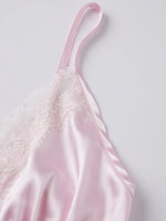 2026 Summer Women Pajama Sets Lace Trim Satin Babydoll Camisole Tops and Shorts Sets Lounge Sleepwear