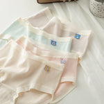 Cotton Panties Women Underpants Low Waist Underwear Confortable Briefs Pants Solid Color Cartoon Print Lingerie