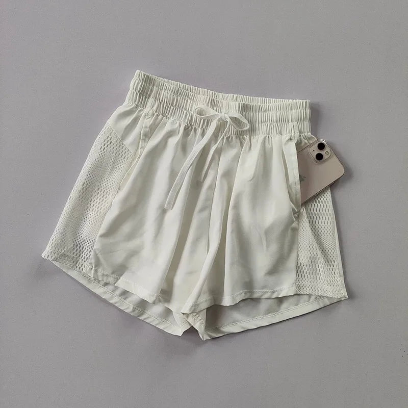 Women's Summer Sports Fitness Short Quick Dry Loose Anti Glare with Pocket Style New Pants