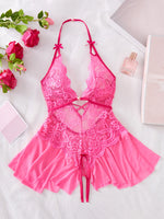 Womens Lace Bodysuit Halter Soft Comfortable Underwear