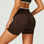 Women's High-Waisted Seamless Yoga Sports Shorts Hip-Lifting Knitted Peach Pants Summer Training Fitness Wear