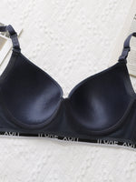 Women's sexy embroidered letter belt bra with steel ring gathering push up shoulder strap adjustable comfortable underwear B6070