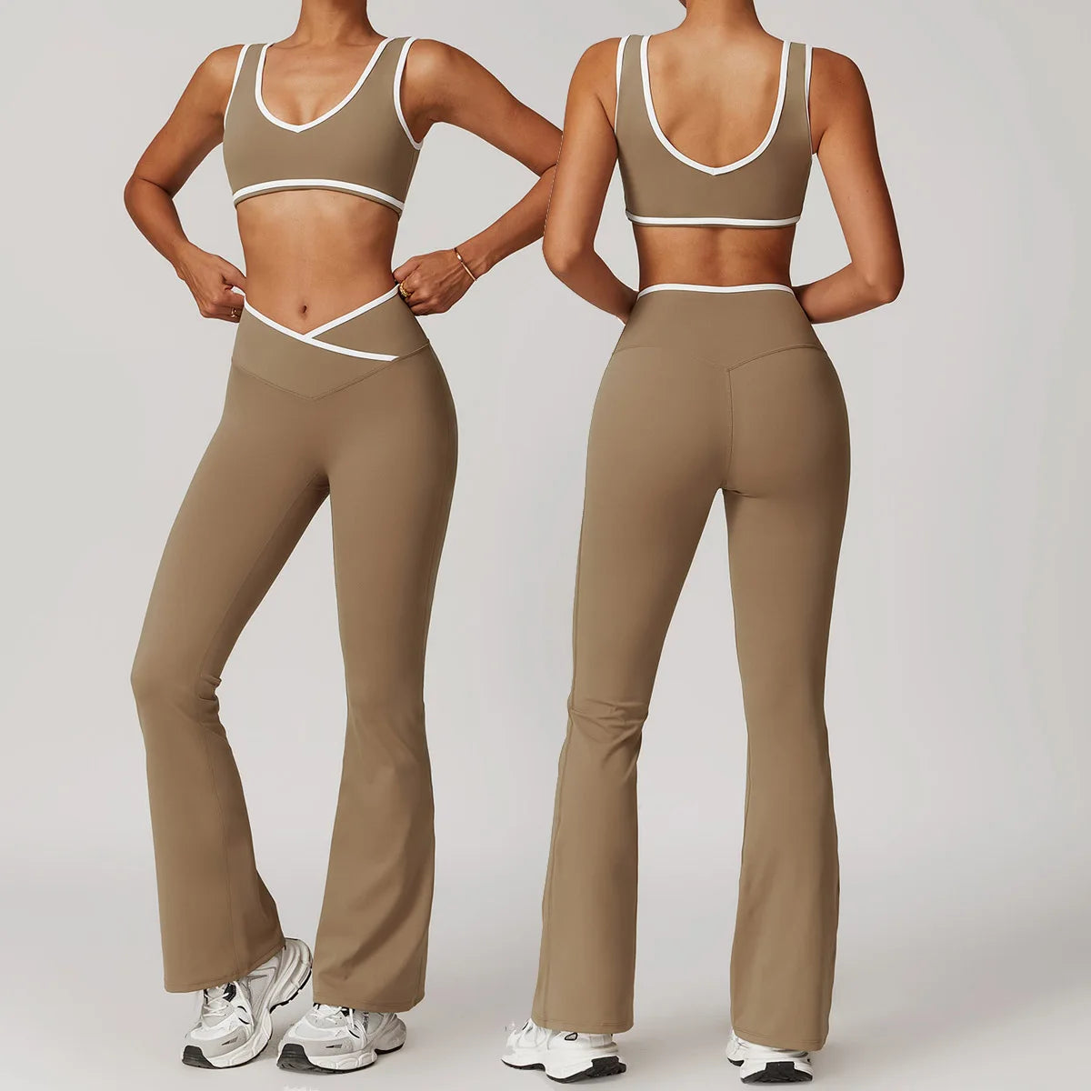 Yoga Set2 Pieces Workout Outfits Fitness Sportswear Gym Tracksuit High Waist Leggings Sports Bra Athletic Wear Women Clothes