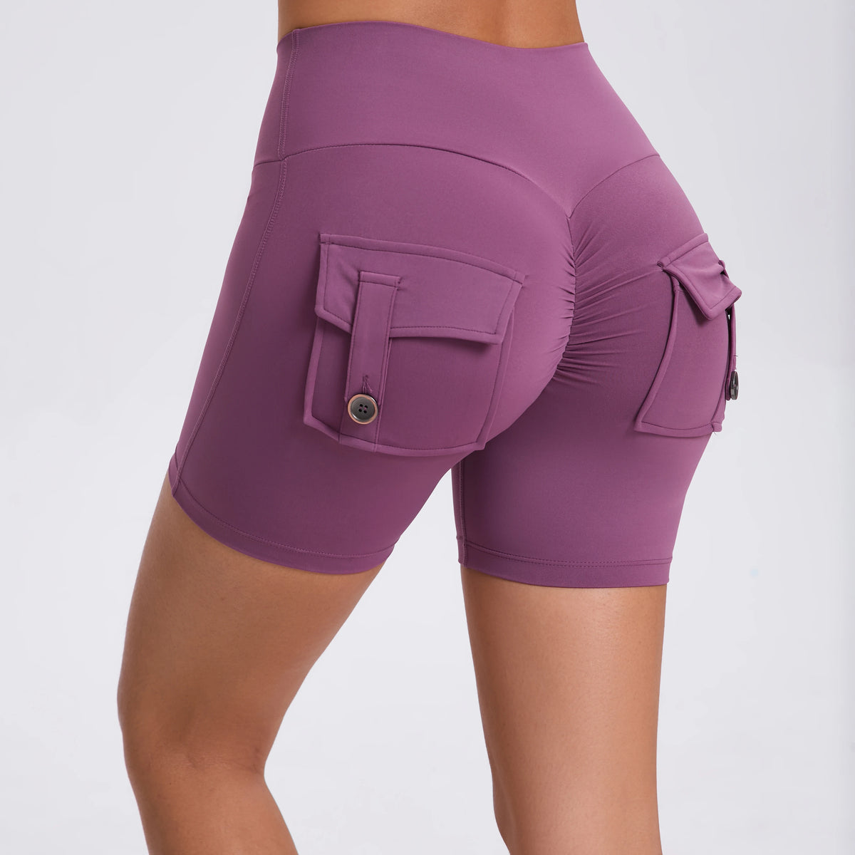 Peach Butt Fitness Shorts Women's Exercise Three-Quarter Pants Cargo Air Dry Pocket Yoga Tight Lift Summer