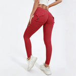 DIAS FIT JOY Nylon Yoga pants buttocks pocket tight pants women's sports fitness pants hip lifting Breathable No T Line