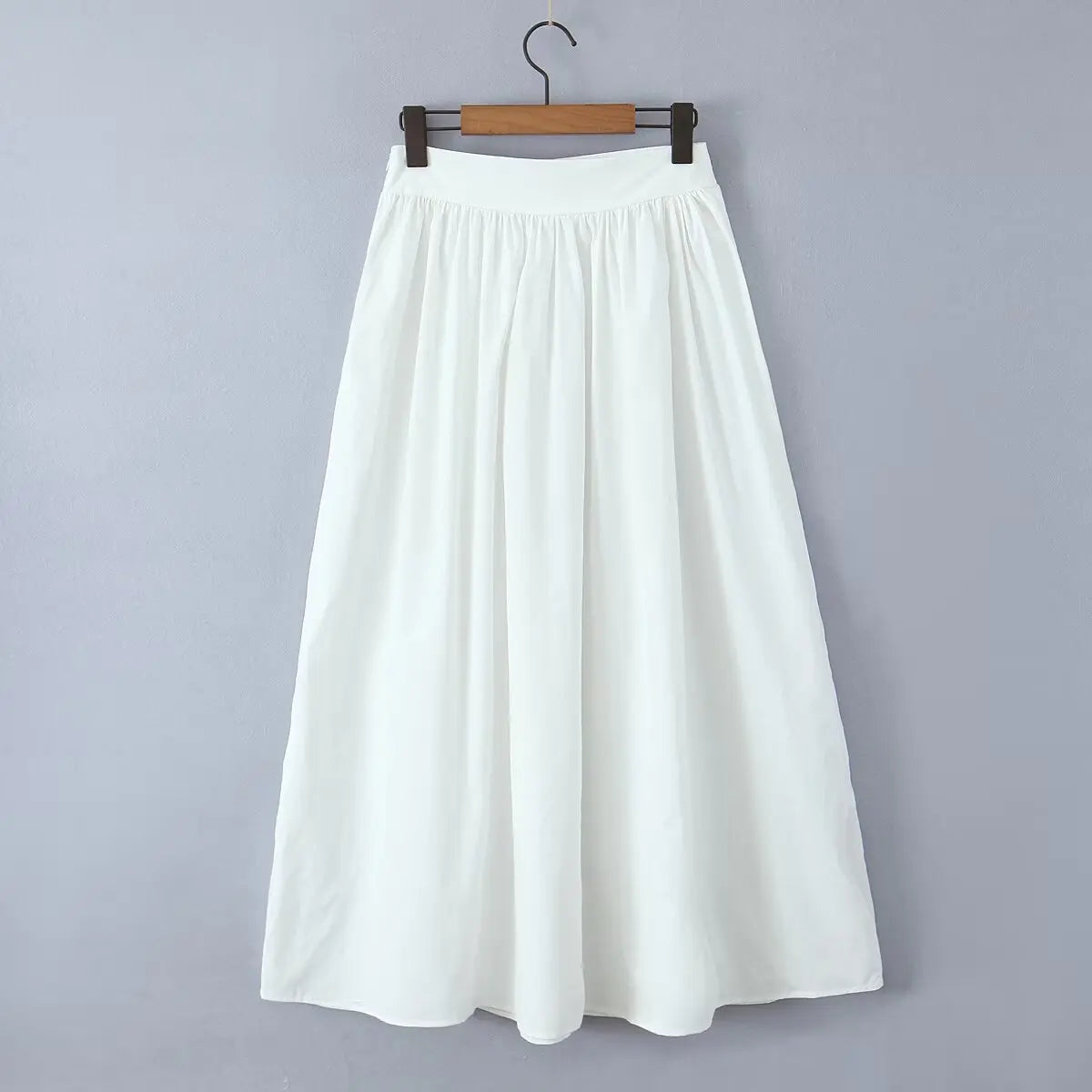 Summer Women White Cotton Dress Set 2025 Top+skirt 2 Pcs Outfit Ruffles Button Slim Top A-line Maxi Skirt Beach Casual Dress