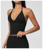 Sexy V Neck Yoga Vest Women Quick Dry Shockproof Slimming Sports Tank Top Cloud Feeling Sanded Workout Fitness Running Vest