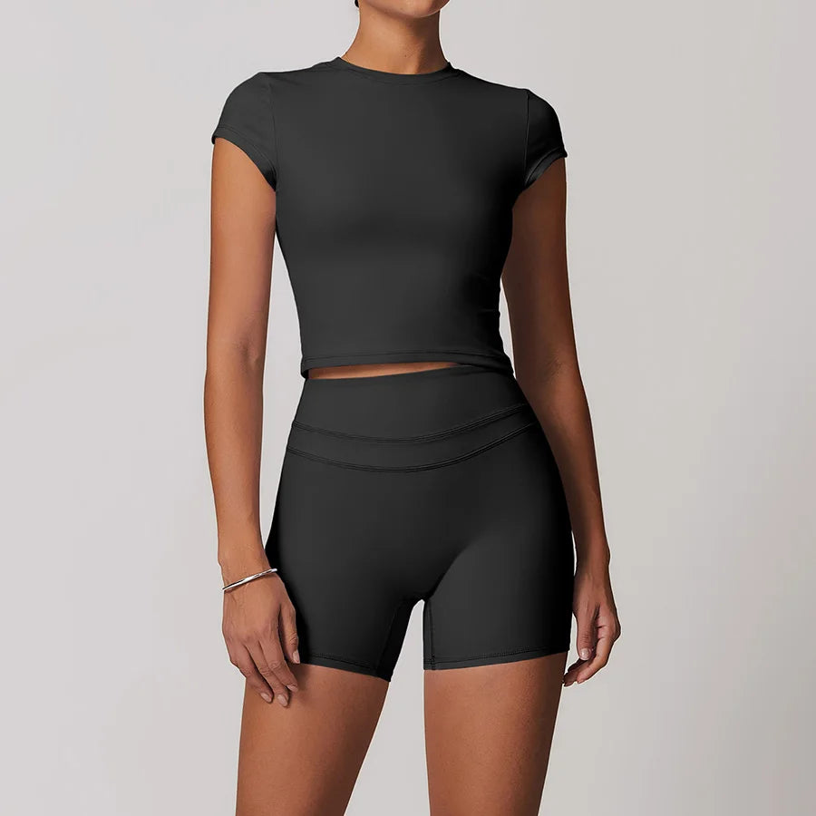 Yoga Set 2PCS Women Tracksuit Nude Feeling Workout Sets Gym Clothes Push Up Fitness Running Sportwear Sport Bra Leggings Suit