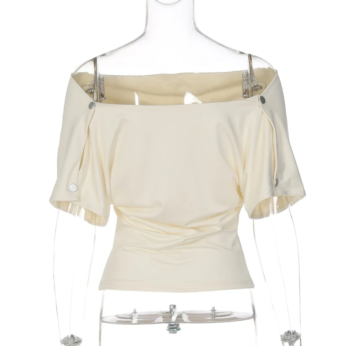 FDYOUI Fashion Casual Swinging Collar T-shirts Y2K Woman Clothes Short Sleeve Buttons Corset T Shirt Ladies Solid Crop Tops Tees