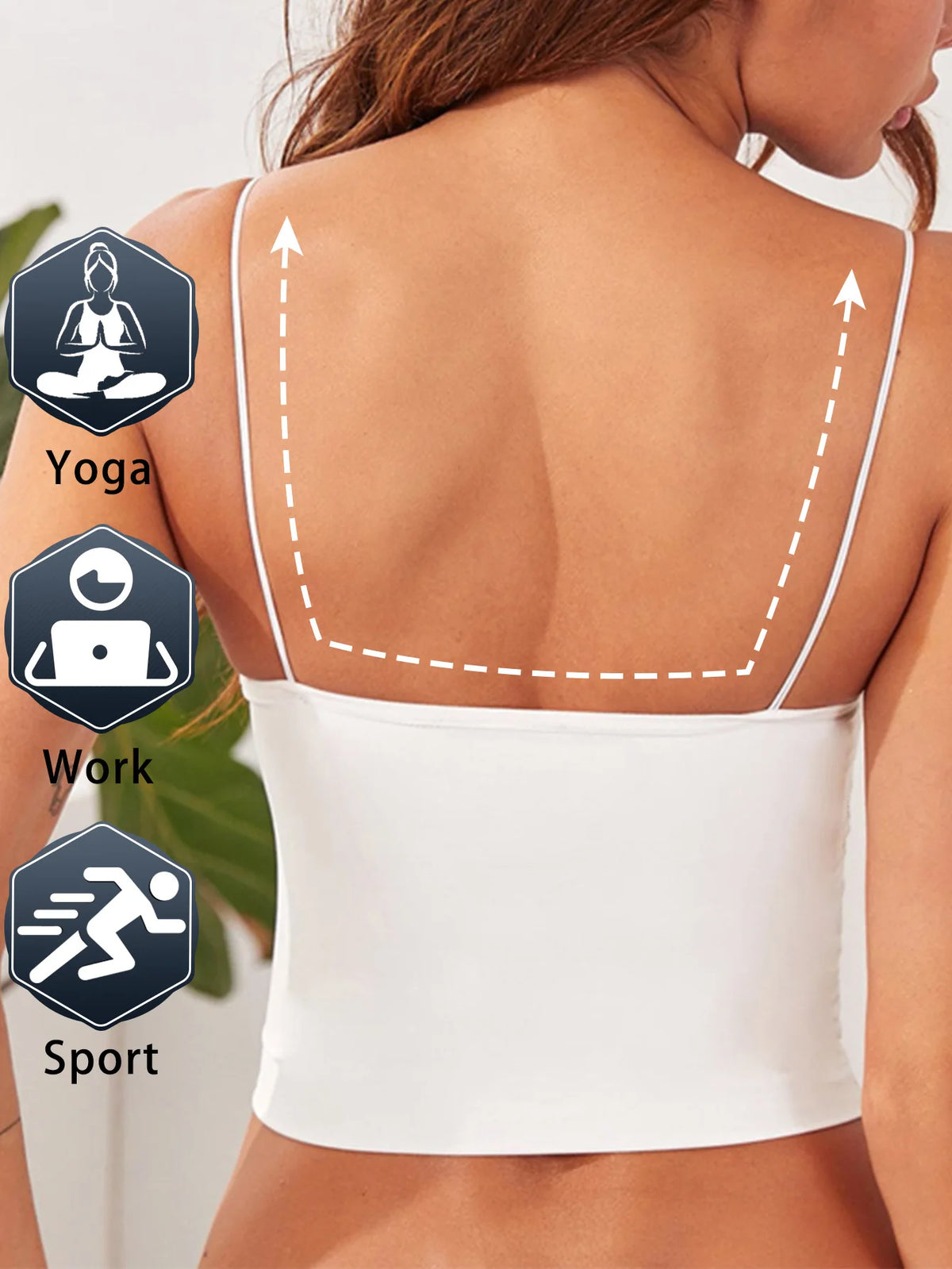 White detachable breast pad summer bra ribbon hanging neck small U-neck vest solid color vest fixed short top women X380