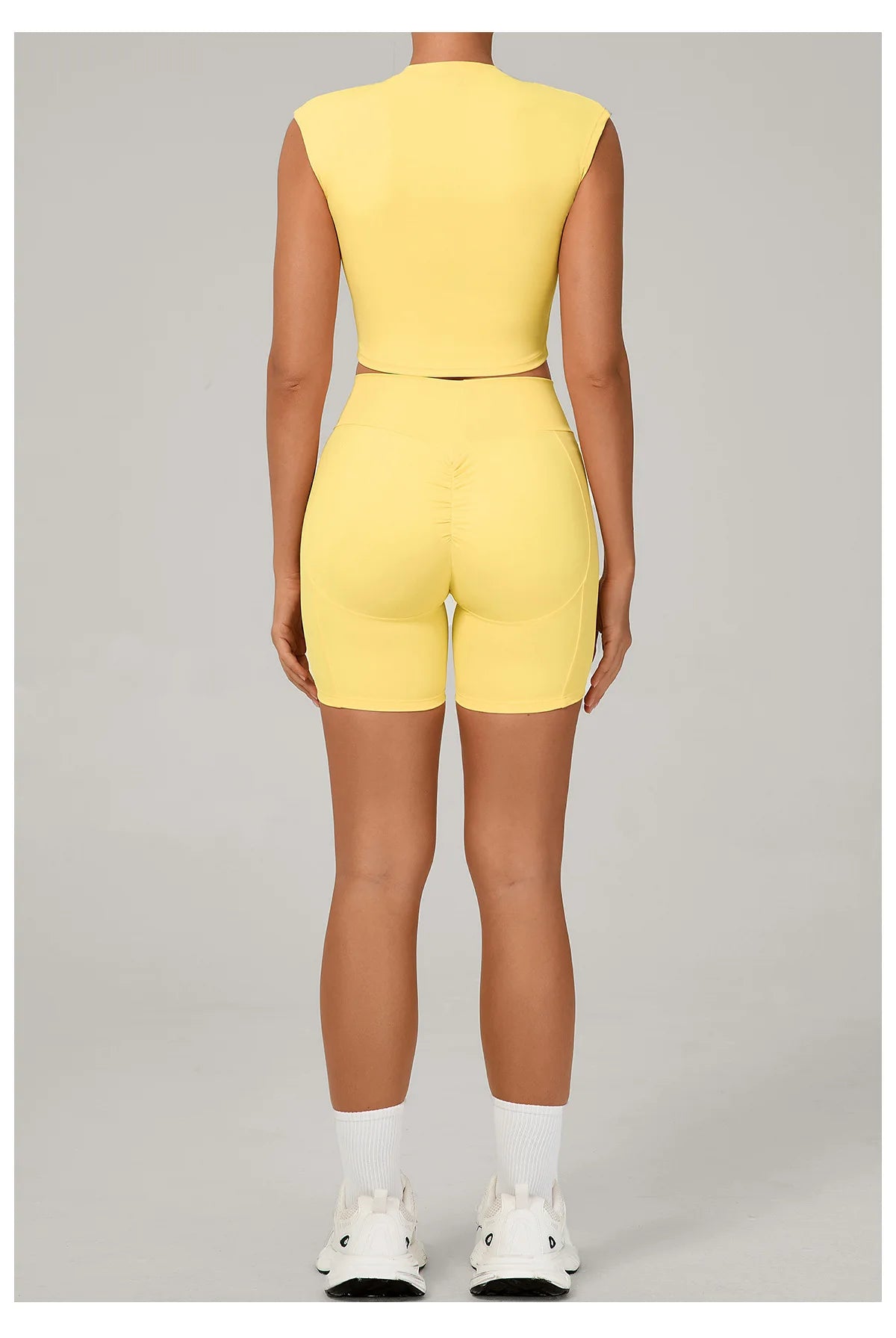 Naked Yoga Sets Women Quick Drying Slim Sports Shirt Fitness Suit Outdoors Sport High Waist Shorts Tight Running Workout Clothes