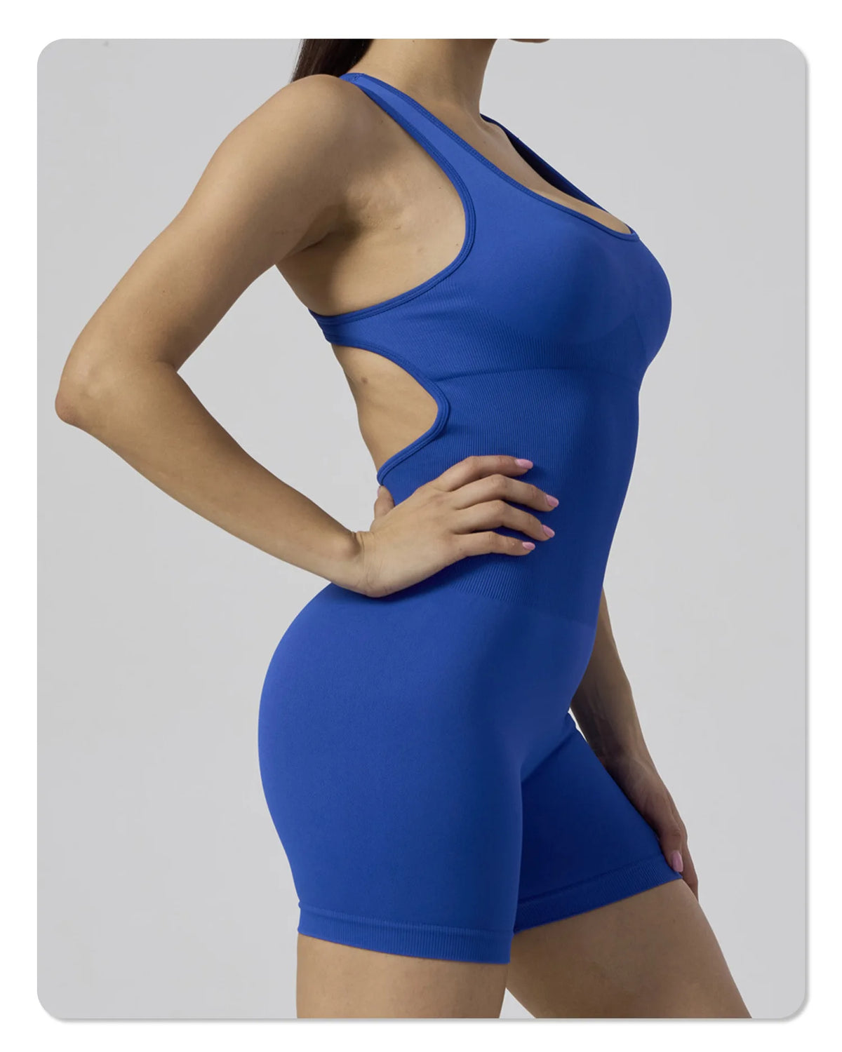 Seamless Yoga Jumpsuit Sleeveless Shorts One Piece Yoga Suit Sexy Cutout Backless Top Women Playsuit Gym Summer Workout Clothes