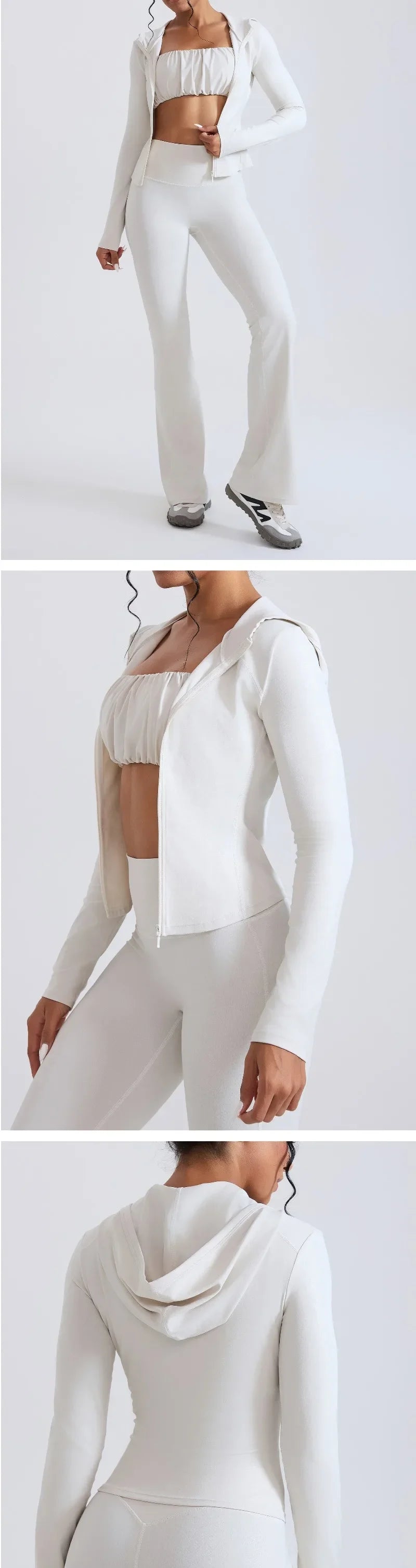 Women's Nude Faux Leather Yoga Top Windproof Tight Fitting Slimming Waist Cinching Zipper Sports Jacket Outdoor and Fitness Top