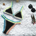 Bikini Crochet 2026 Handmade Knit Patchwork Reversible 2 Piece Swimsuit Women Halter Top Brazilian Bathing Suit Thong Swimwear