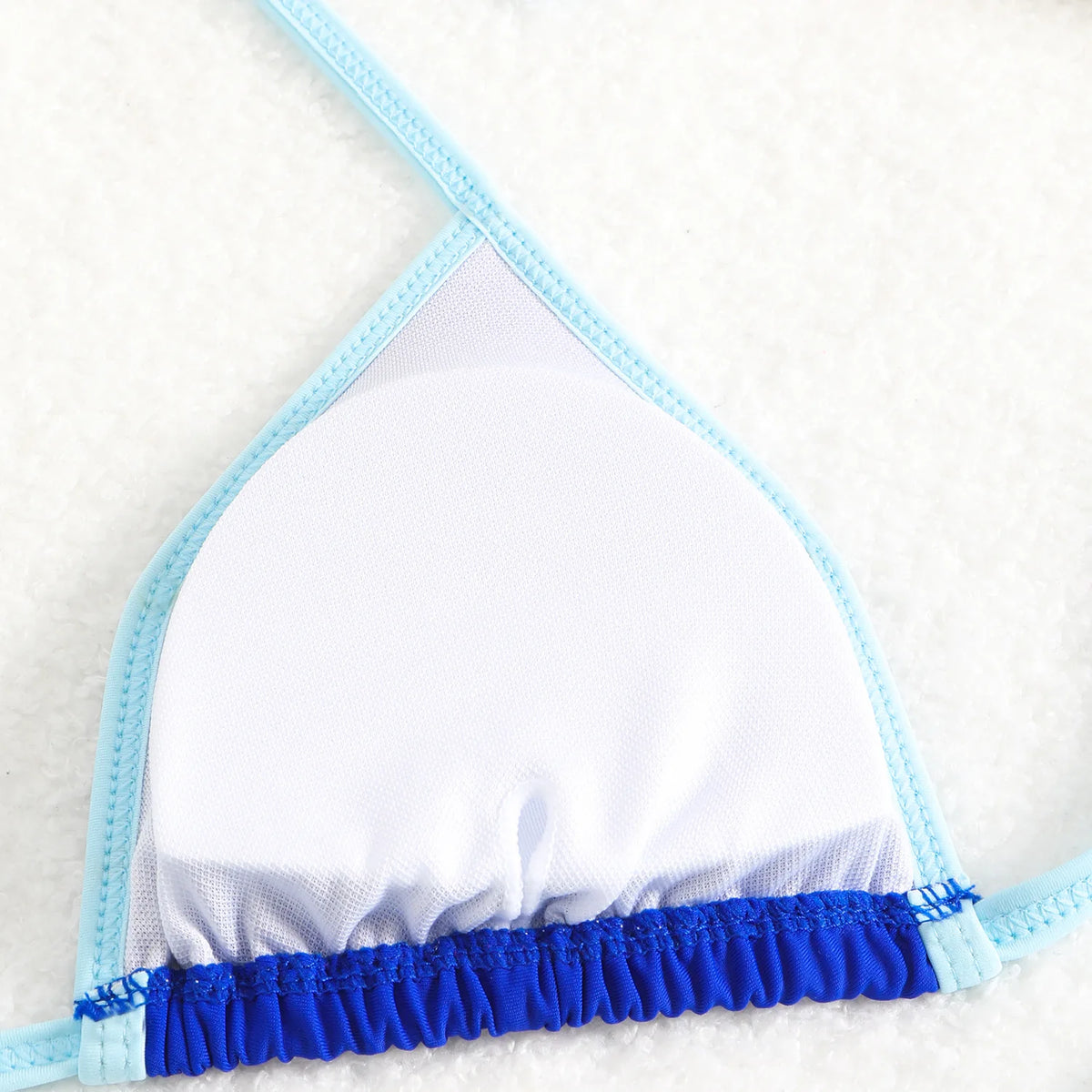 Sexy Micro Bikini 2025 Women Pink Blue Contrast Push Up Tie Side Thong Swimsuit Brazilian Beach Bandage Bathing Suit Swimwear