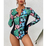 2026 Surfing Sport Swimsuit Long Sleeves Women One Piece SwimsuitSwimwear Solid Monokini Bathing Suit Tropical Bodysuit Female
