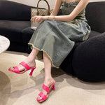 Summer Outdoor Wear Thick Heel2026 Line Open Toe Fashion High HeelSandals