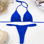 Sexy Bikini Set Two Piece Swimsuit Bikini Set Push Up Bra Solid Thong Women Swimwear Beachwear Bathing Suit Traje De BañO 2024