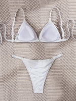2026 New Sexy Women's Split Bikini Solid Color Holiday Beach Monochrome Swimsuit Black Swimwear White Lace-up Bikini Set