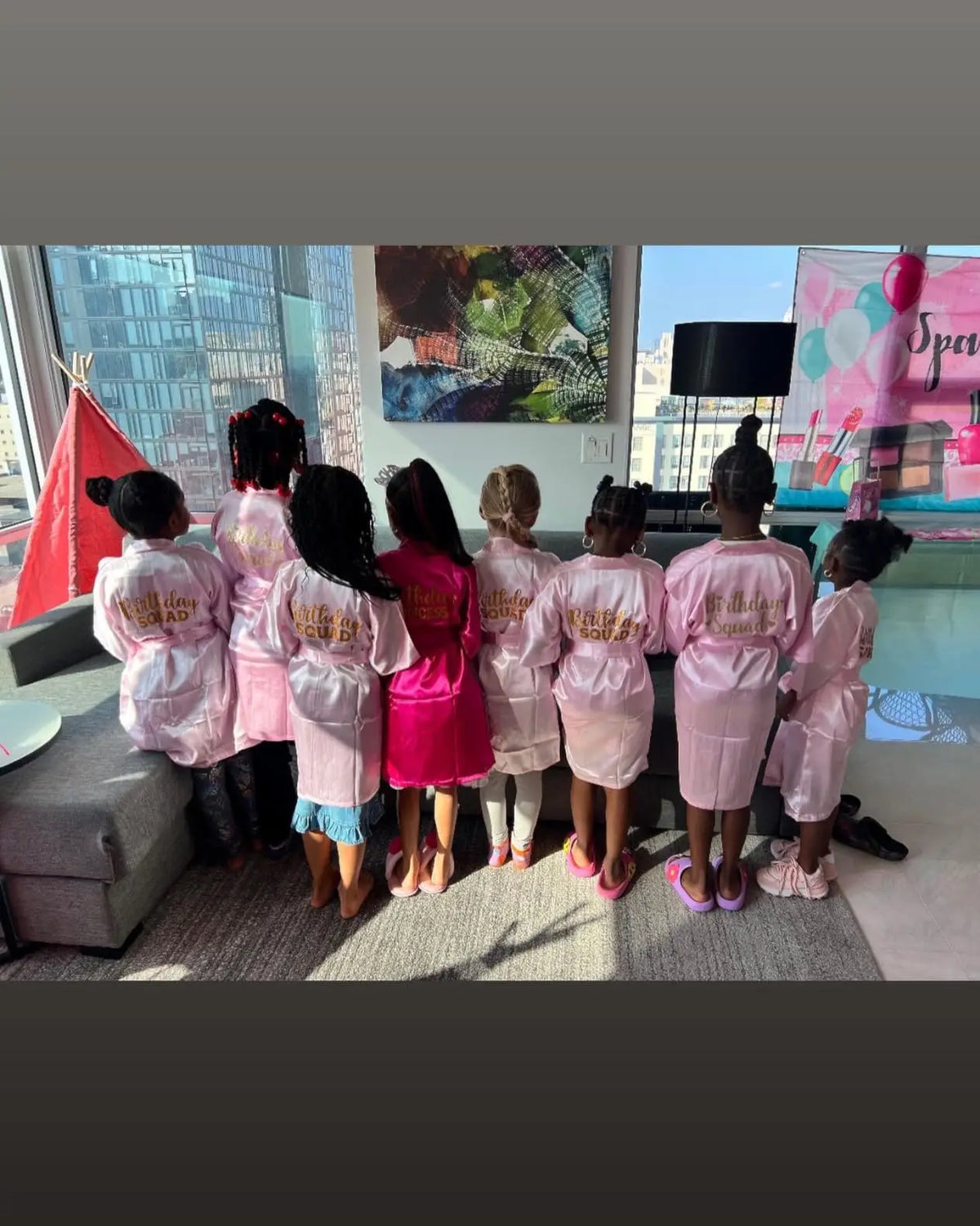 7 Pcs Birthday Squad Robe Birthday Princess Robe Spa Party Supplies Unicorn Slumber Pajamas for Girls