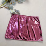 Shiny Pink Micro Thong 3 Piece Bikini Set Damen Women 2026 Sexy Swimsuit with Skirt Cover Up Bandeau Swimwear Beachwear Bikinis