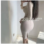 WOMENGAGA Mid Length Skirt For Elegance Apricot Slim Mini Dress Sweet Sexy Korean Women 2023 Skirts High Waist Fashion HGR0