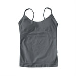 NCLAGEN Women's Pilates Tank Top Gym Clothes Yoga vest with built in bra Thin Strap Seamless Fitness Sportswear Workout Tops