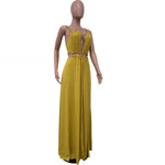 2025 Women's Dress Summer Holiday Solid Long Dresses Sexy Drawstring Lace Up Sleeveless Vestidos Para Mujer Club Party Outfits