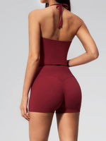 Quick Drying 2 Pcs Yoga Sets Women V Neck Slimming Sports Tank Top High Waist Shorts Fitness Suit Outwear Gym Running Tracksuits