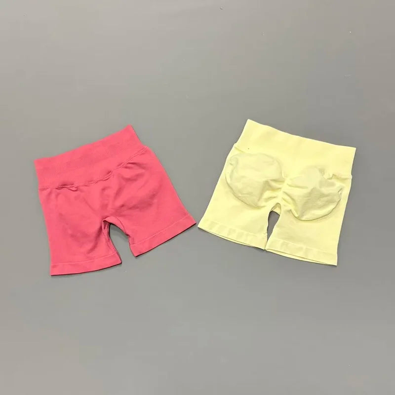 HISTELLO Impact Shorts 4.5" Women Fitness Sports Biker Shorts Low Waist Gym Short Workout Scrunch Butt Yoga Seamless Leggings