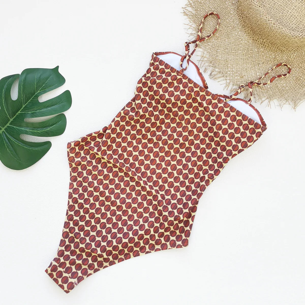 Bandeau Cut-out Swimsuit Women One Piece Swimwear With Headscarf Luxury Lady Bathing Suit Fashion Mujer Beachwear Female Outfit