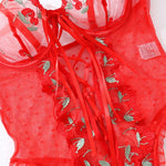 Toucheart Sexy Interesting Lingerie Red Lace Body Sissy Open Crotch Hot Sexy Adult Womens Clothing Fancy Floral Lace Up Tights