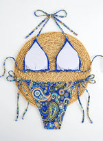 2026 Halter Triangle Bikinis Printed Swimsuit Women Sexy String Swimwear Female Bathers Swimming Bathing Swimming Swim Suit