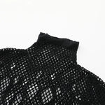 Women Sheer Mesh Long Sleeve Beach Cover Up, Sexy See-Through Fishnet Dress, Solid BodyconFor Summer Beach Party