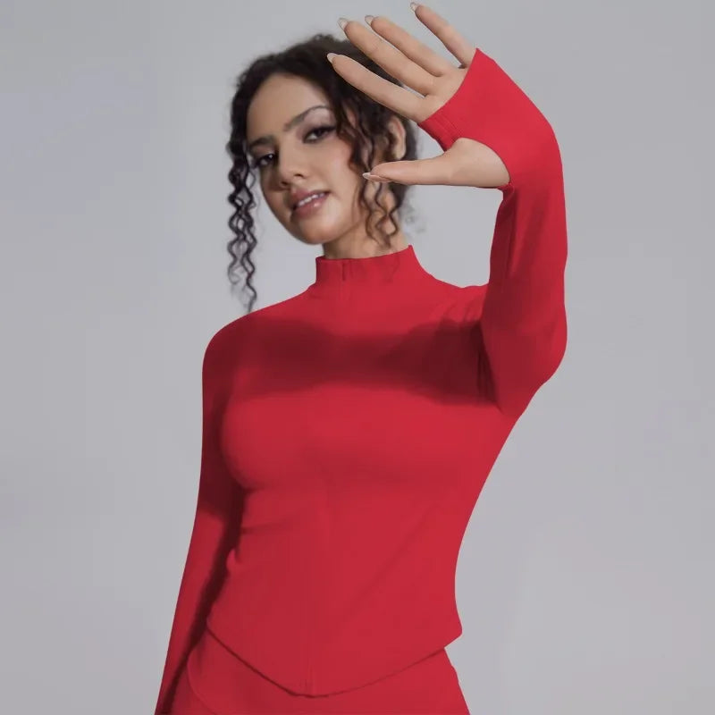 Women's Seamless Yoga Sets Sports Fitness Zipper Long-Sleeve Jacket Slim-fit Hip Lift Pants Suits Workout Training Gym Sets