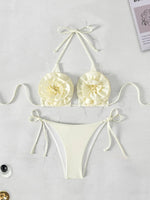 XS - L Halter 3D Flower Bikini Women Swimwear Female Swimsuit Two-pieces Bikini Set High Cut Bather Bathing Suit Swim Beachwear