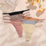 6PCS/SET Seamless Thong Women Thin Strap Low Waist High Flexibility Panties Sexy Ladies Briefs Comfortable Multicolor Underwear