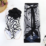 2024 Sexy Sling Ruffle Solid Two Pieces Bikini Women High Waist 3D Flower Swimsuit Skirt Summer Backless Beachwear Bathing Suit