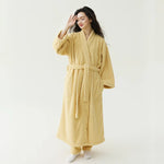 Fall Winter Unisex Couple Maxi Long Bathrobe Thick Soft Coral Velvet Beauty Flannel Warm Morning Robe for Men Women Loungewear